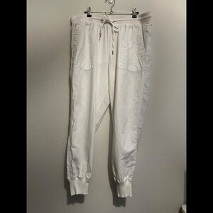 #1714 Gap Linen Joggers white Large
